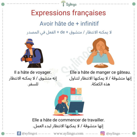 Avoir hâte de + infinitif